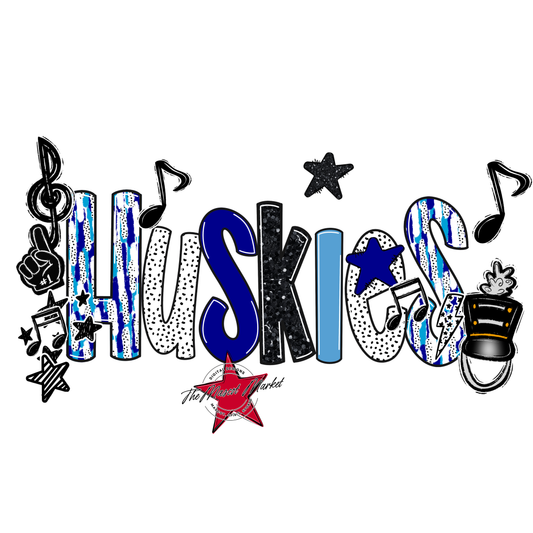 Huskies Band Scrape-Blue-Carolina Blue