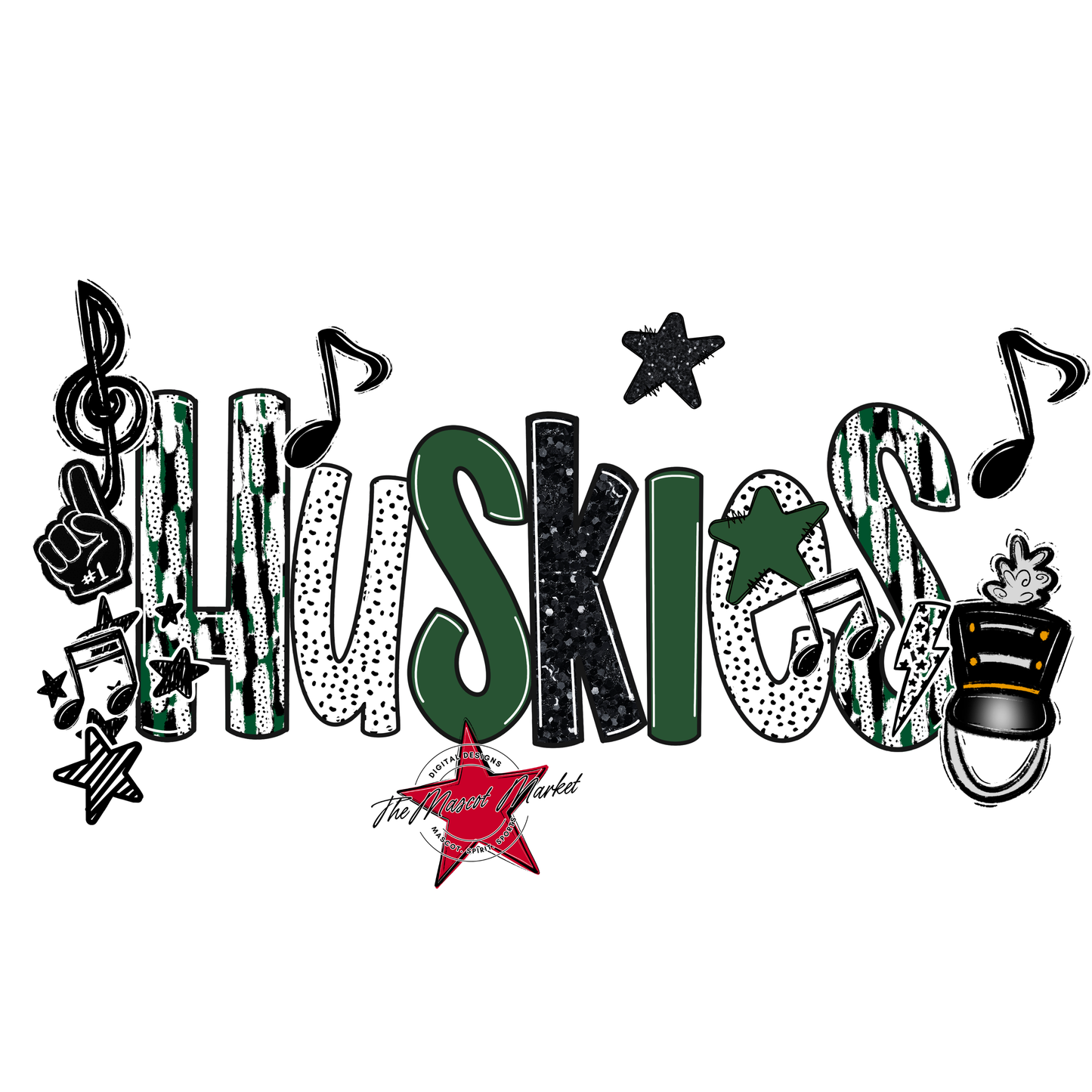 Huskies Band Scrape-Green