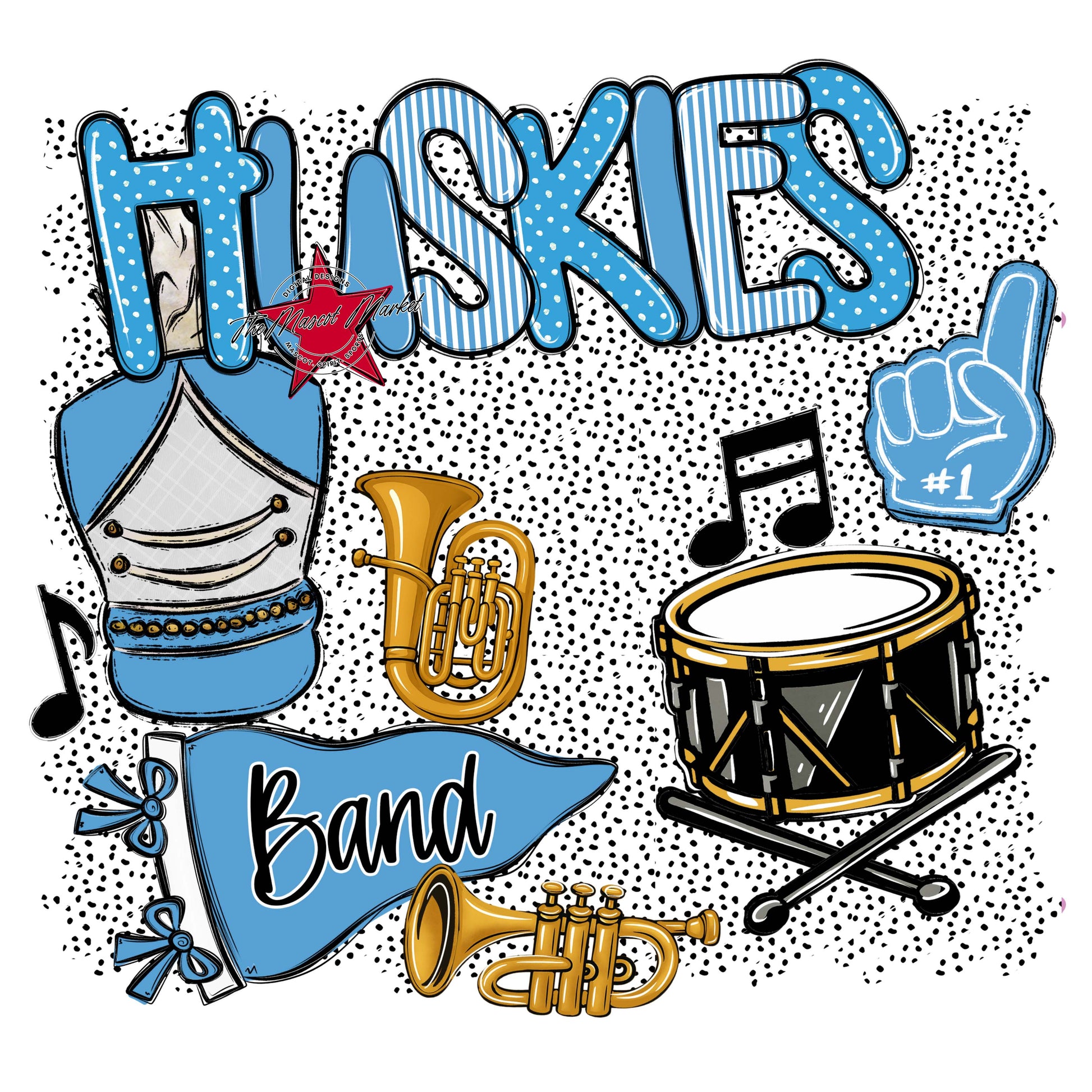 Huskies Band Spirit-Carolina Blue