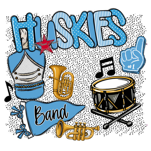 Huskies Band Spirit-Carolina Blue
