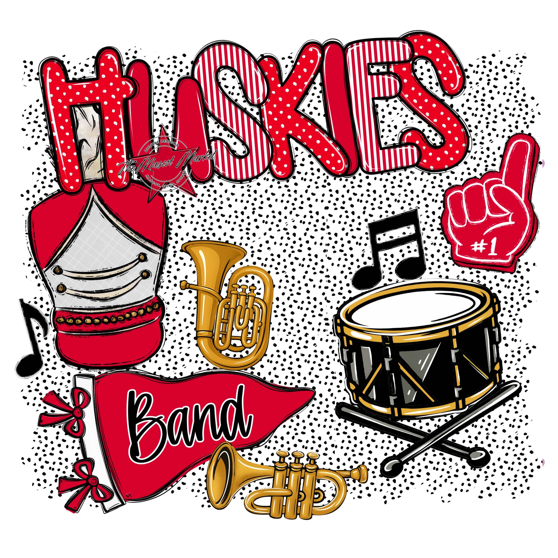 Huskies Band Spirit-Red