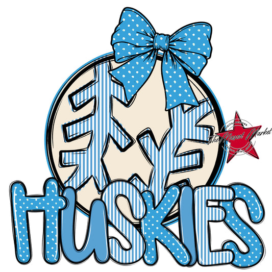 Huskies Baseball-Softball Spirit Design-Carolina Blue