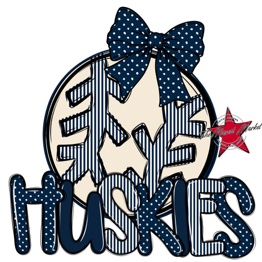 Huskies Baseball-Softball Spirit Design-Navy