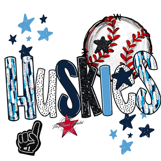 Huskies Baseball Scrape-Navy-Carolina Blue