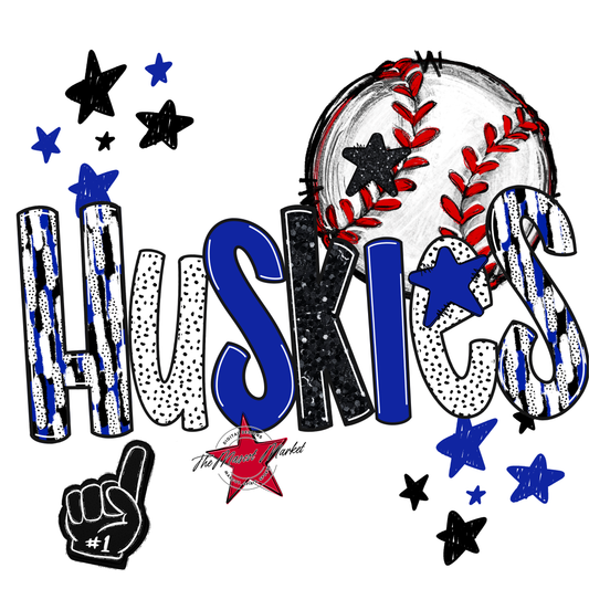 Huskies Baseball Scrape-Royal Blue