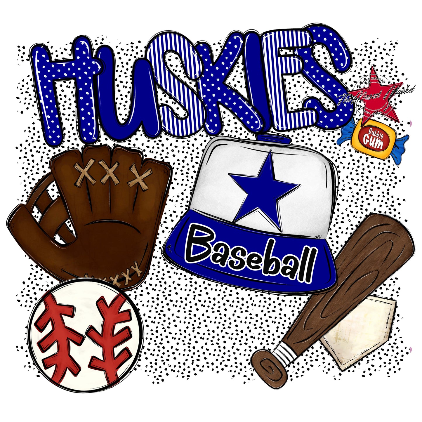 Huskies Baseball Spirit-Blue