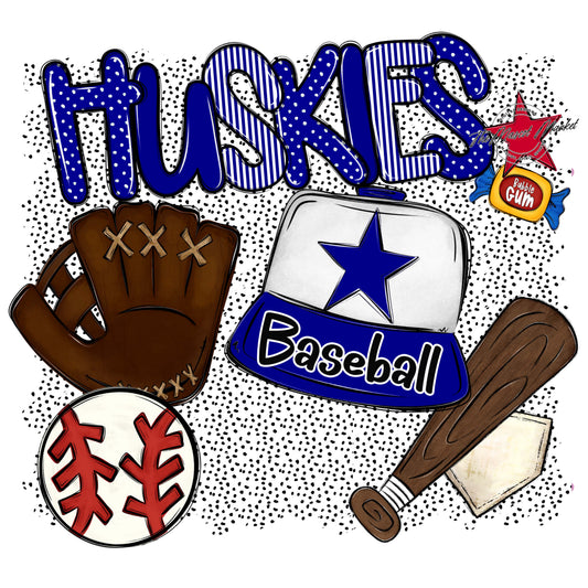 Huskies Baseball Spirit-Blue