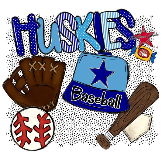 Huskies Baseball Spirit-Blue & Carolina Blue