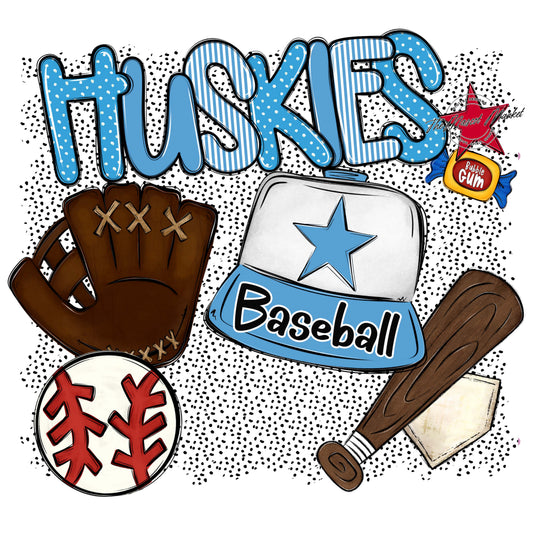 Huskies Baseball Spirit-Carolina Blue