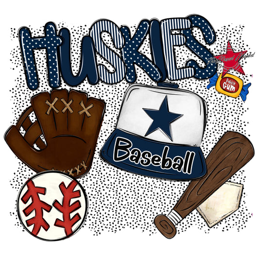 Huskies Baseball Spirit-Navy