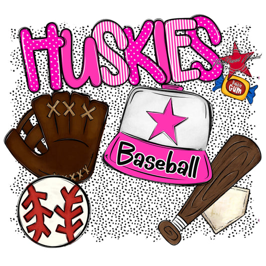 Huskies Baseball Spirit-Pink