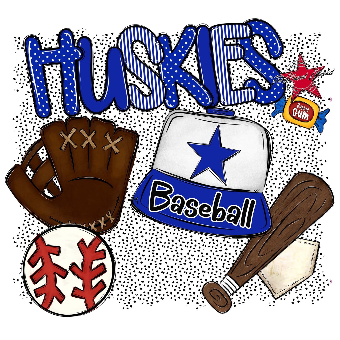 Huskies Baseball Spirit-Royal Blue