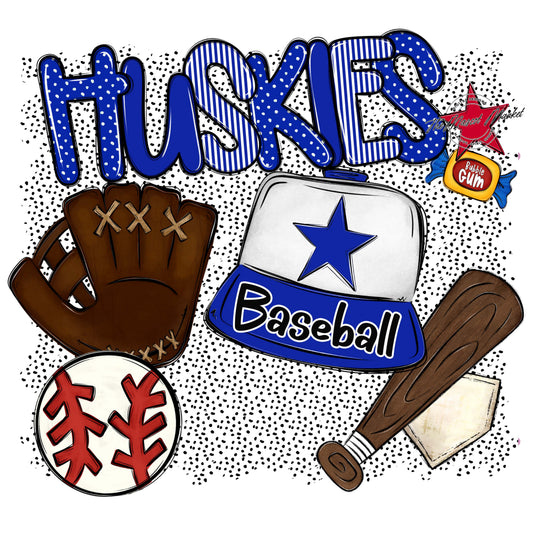 Huskies Baseball Spirit-Royal Blue