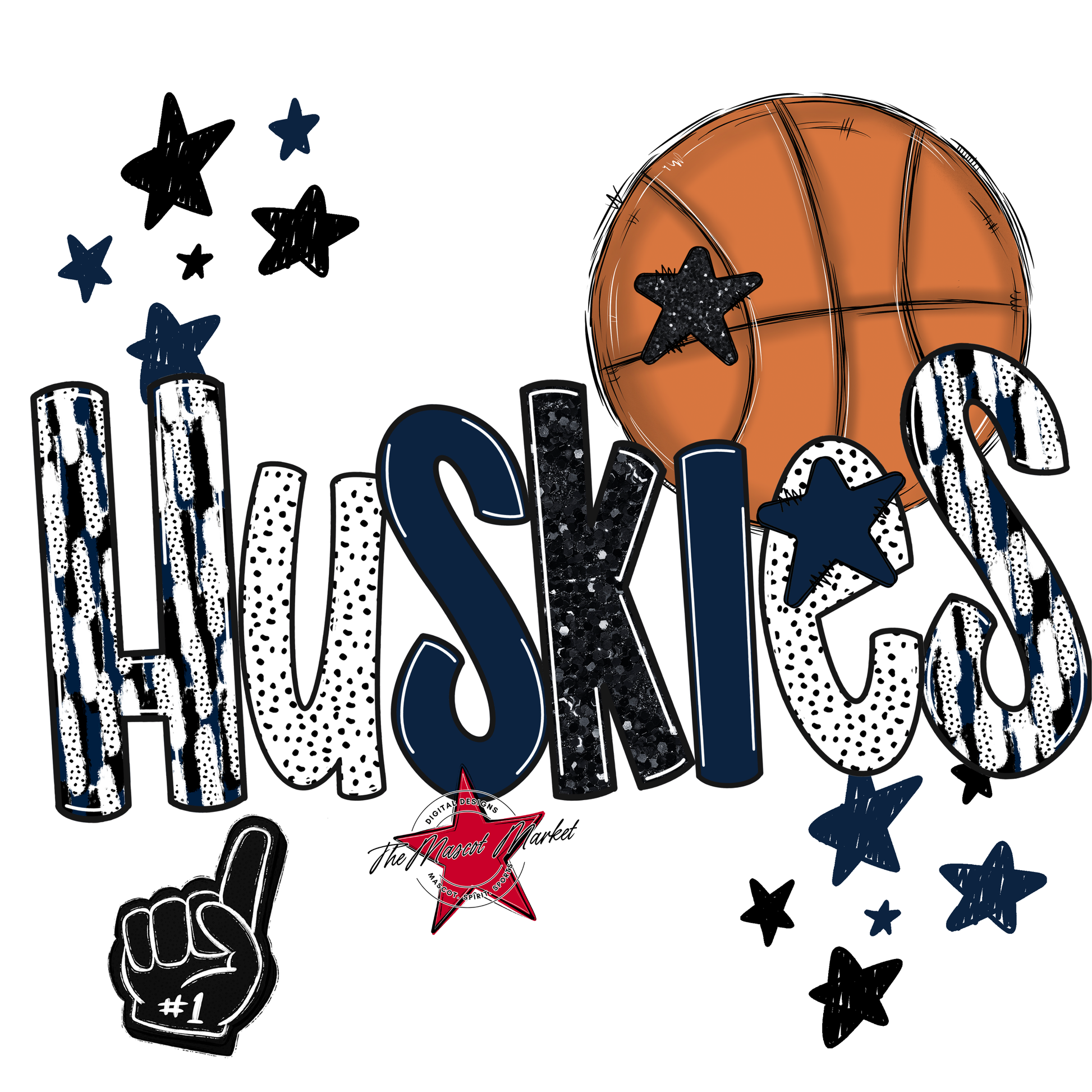 Huskies Basketball Scrape-Navy