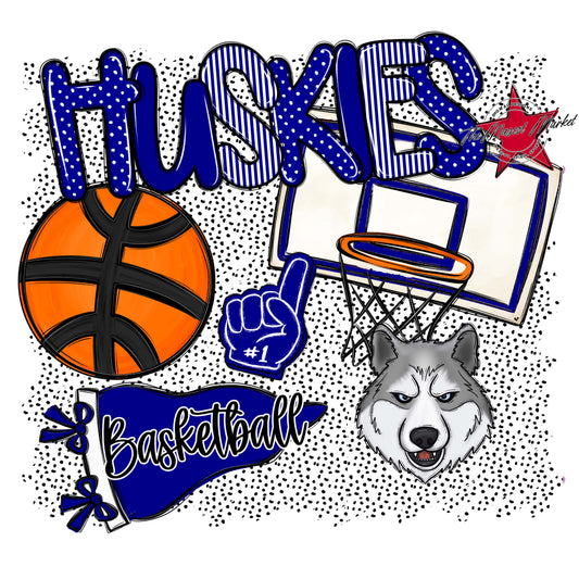 Huskies Basketball Spirit-Blue
