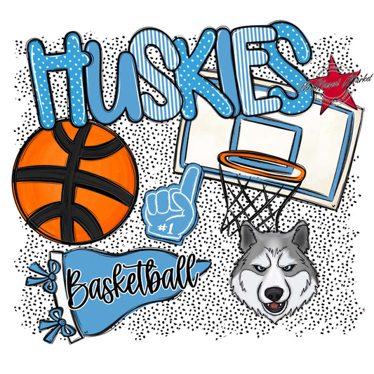 Huskies Basketball Spirit-Carolina Blue