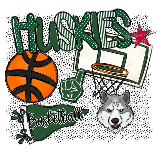 Huskies Basketball Spirit-Green