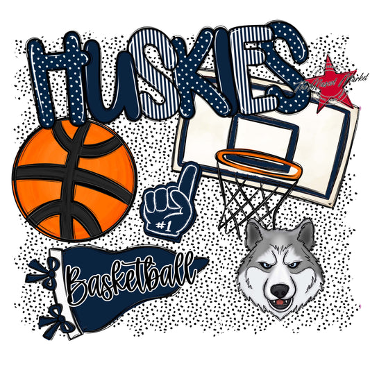 Huskies Basketball Spirit-Navy