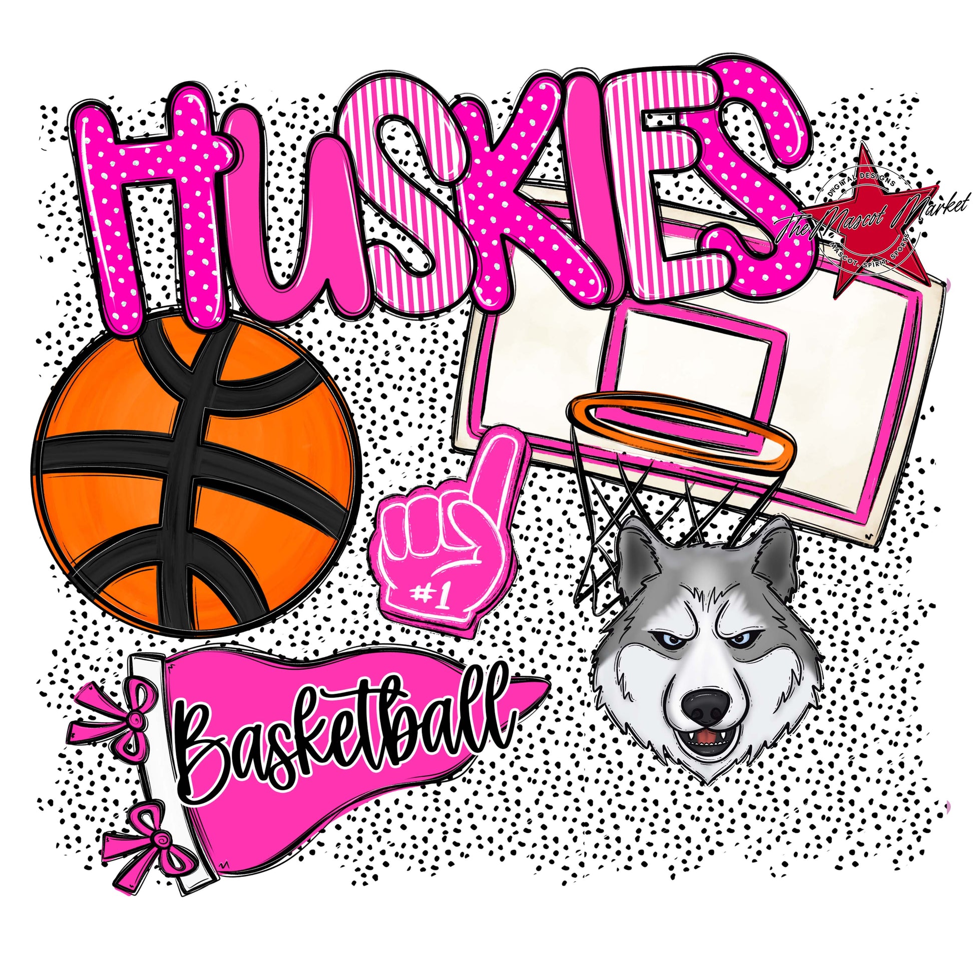 Huskies Basketball Spirit-Pink