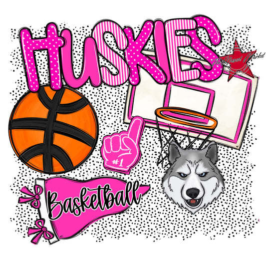 Huskies Basketball Spirit-Pink