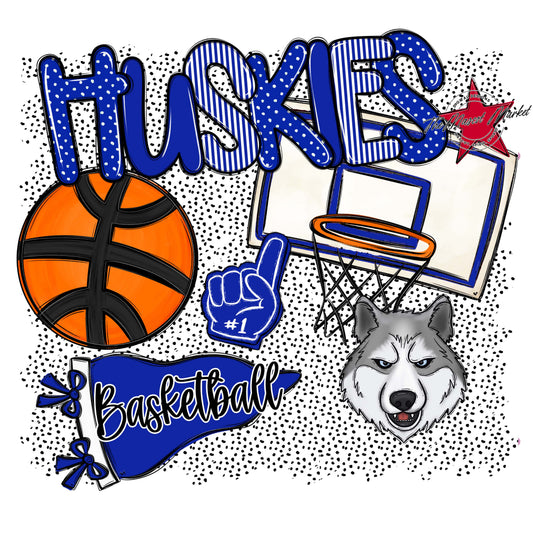Huskies Basketball Spirit-Royal Blue