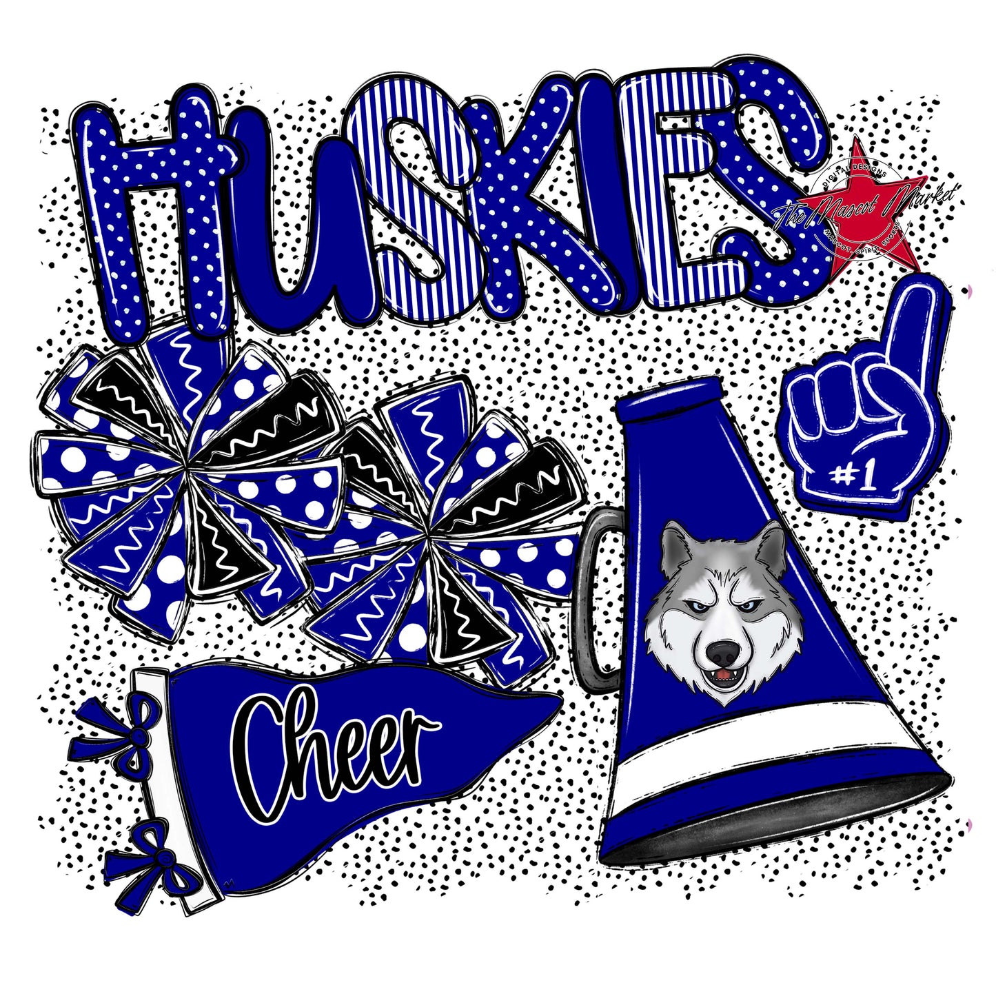 Huskies Cheer Spirit-Blue