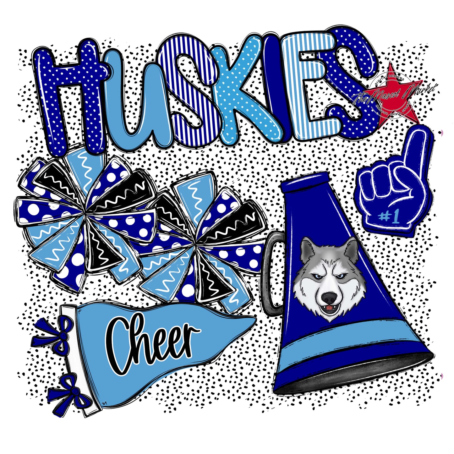 Huskies Cheer Spirit-Blue & Carolina Blue