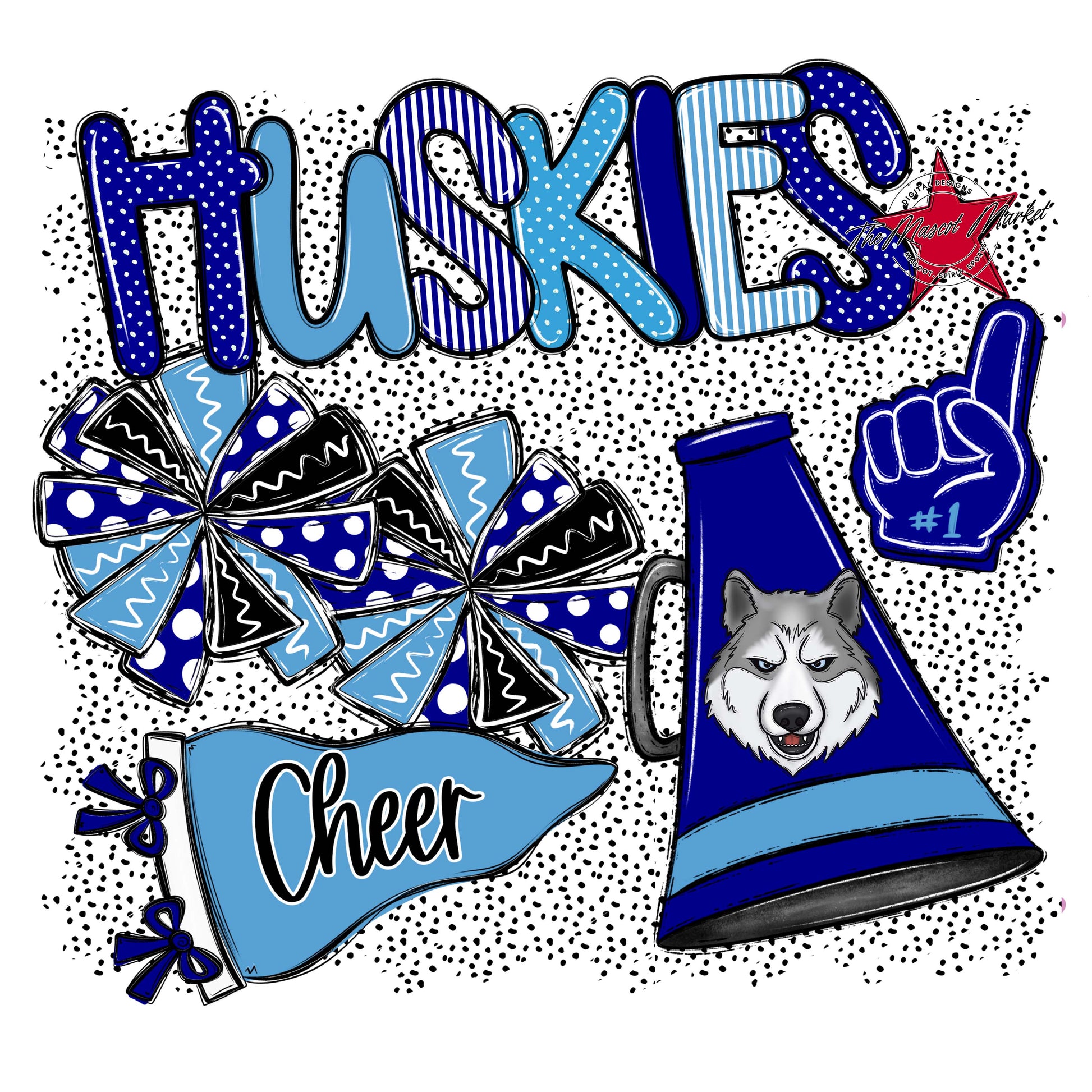 Huskies Cheer Spirit-Blue & Carolina Blue