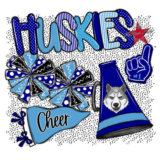 Huskies Cheer Spirit-Blue & Carolina Blue