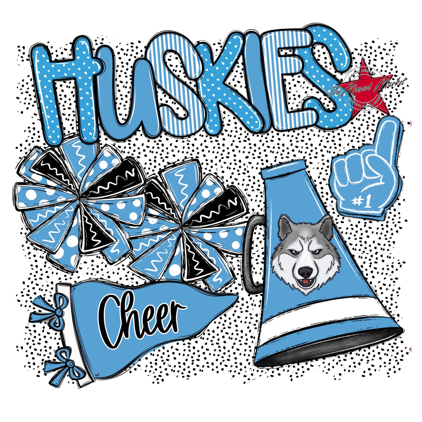 Huskies Cheer Spirit-Carolina Blue