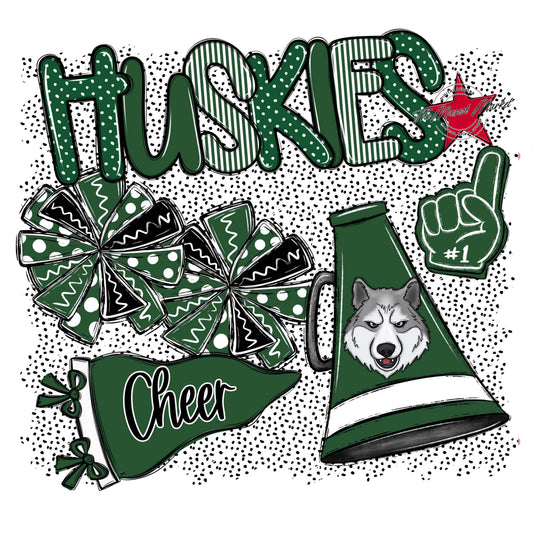 Huskies Cheer Spirit-Green