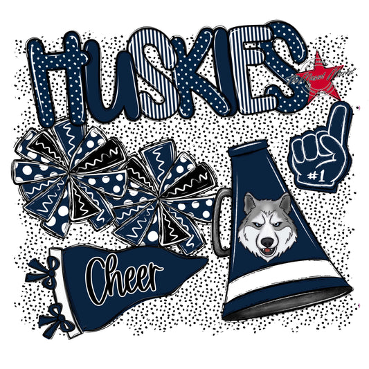 Huskies Cheer Spirit-Navy