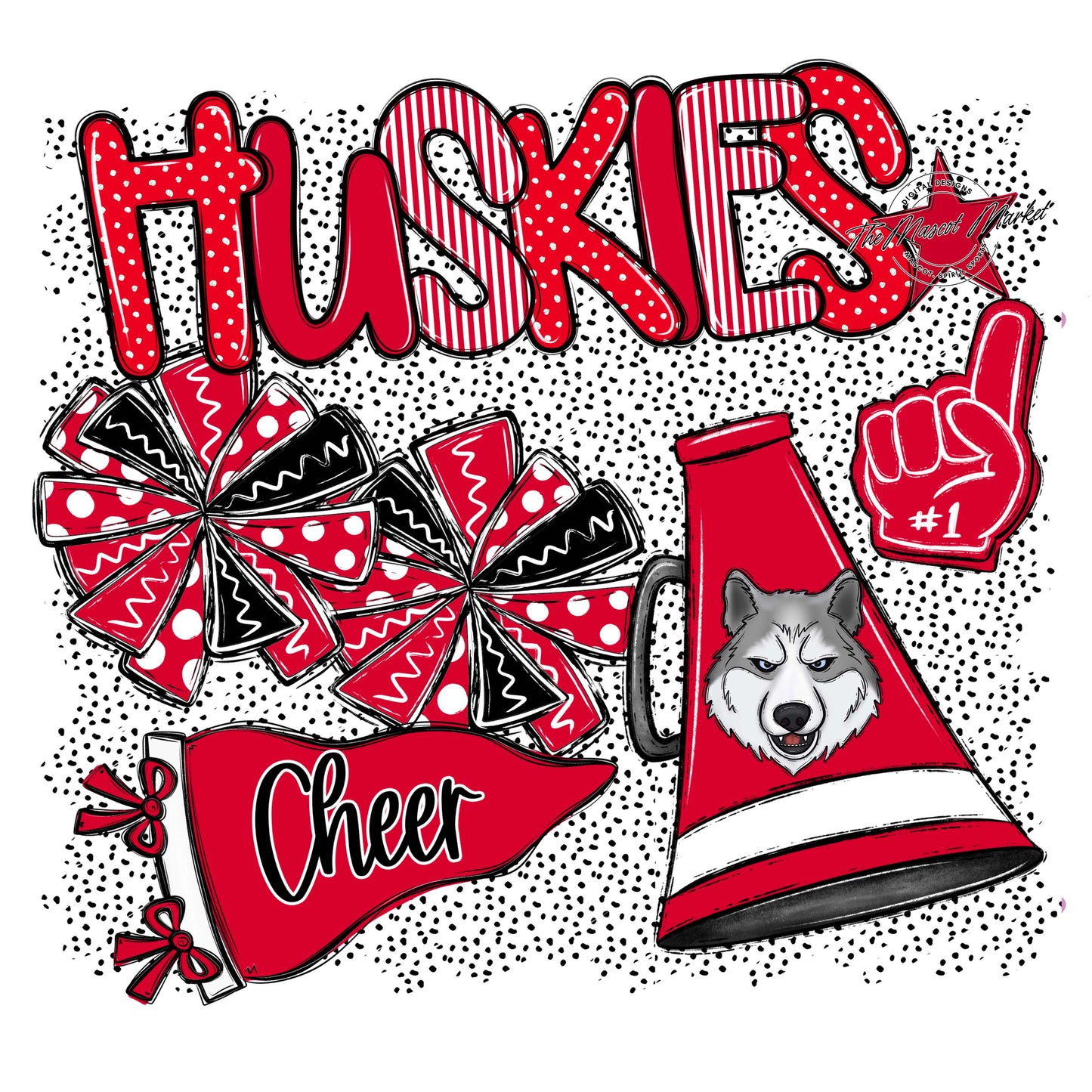Huskies Cheer Spirit-Red