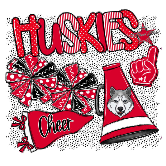 Huskies Cheer Spirit-Red