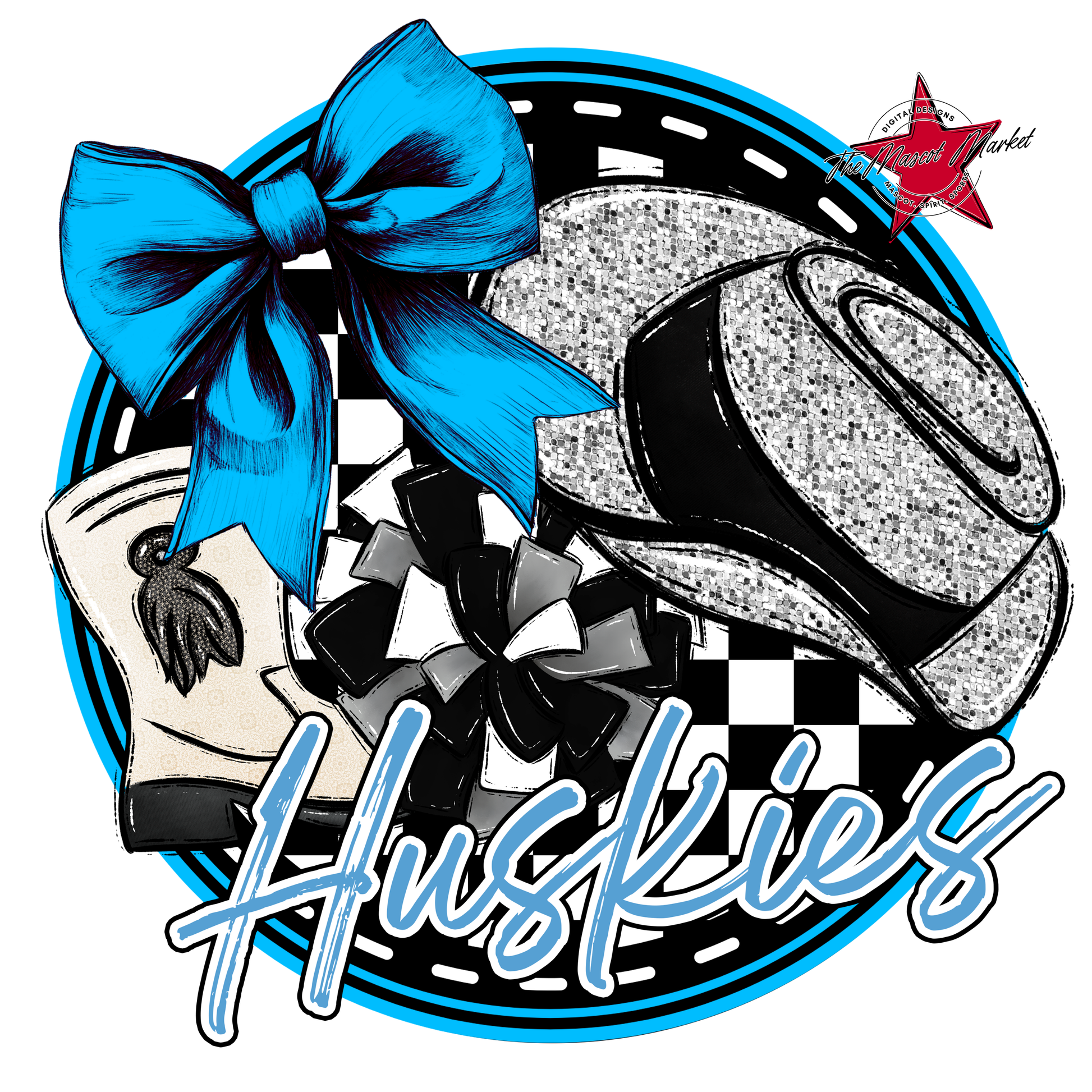 Huskies Circle Drillteam Design-Carolina Blue