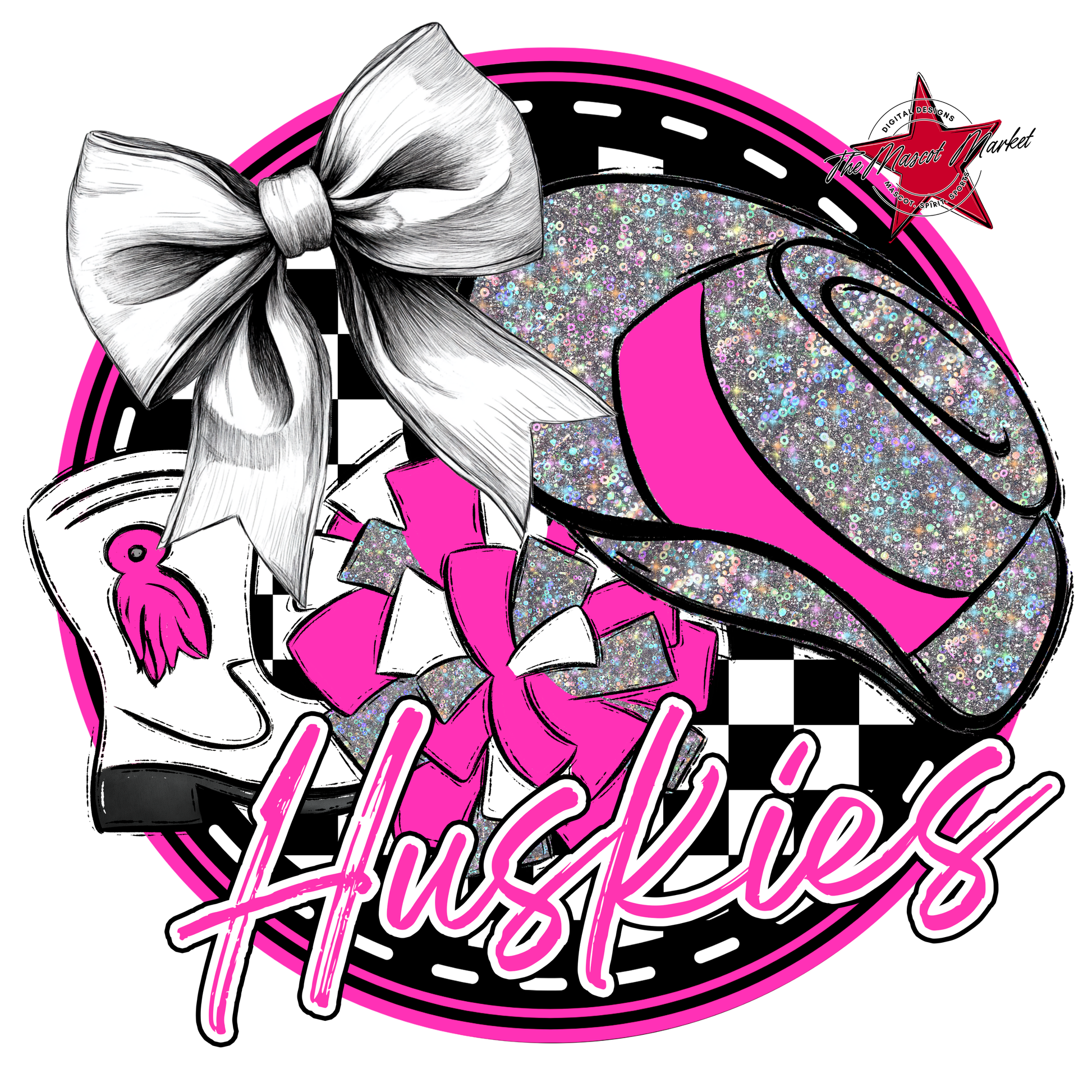 Huskies Circle Drillteam Design-Pink