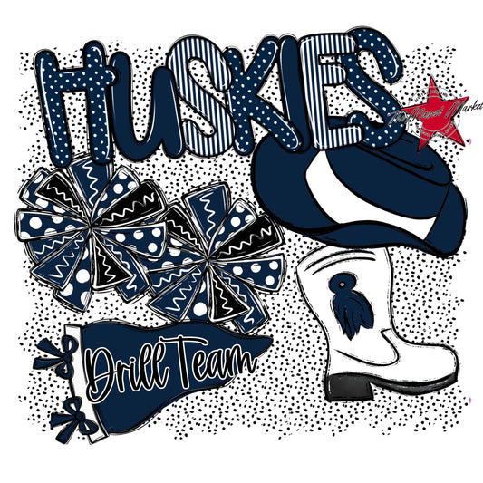 Huskies Drillteam Spirit-Navy