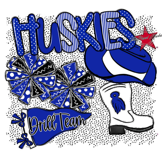 Huskies Drillteam Spirit-Royal Blue