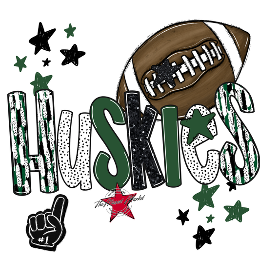 Huskies Football Scrape-Green