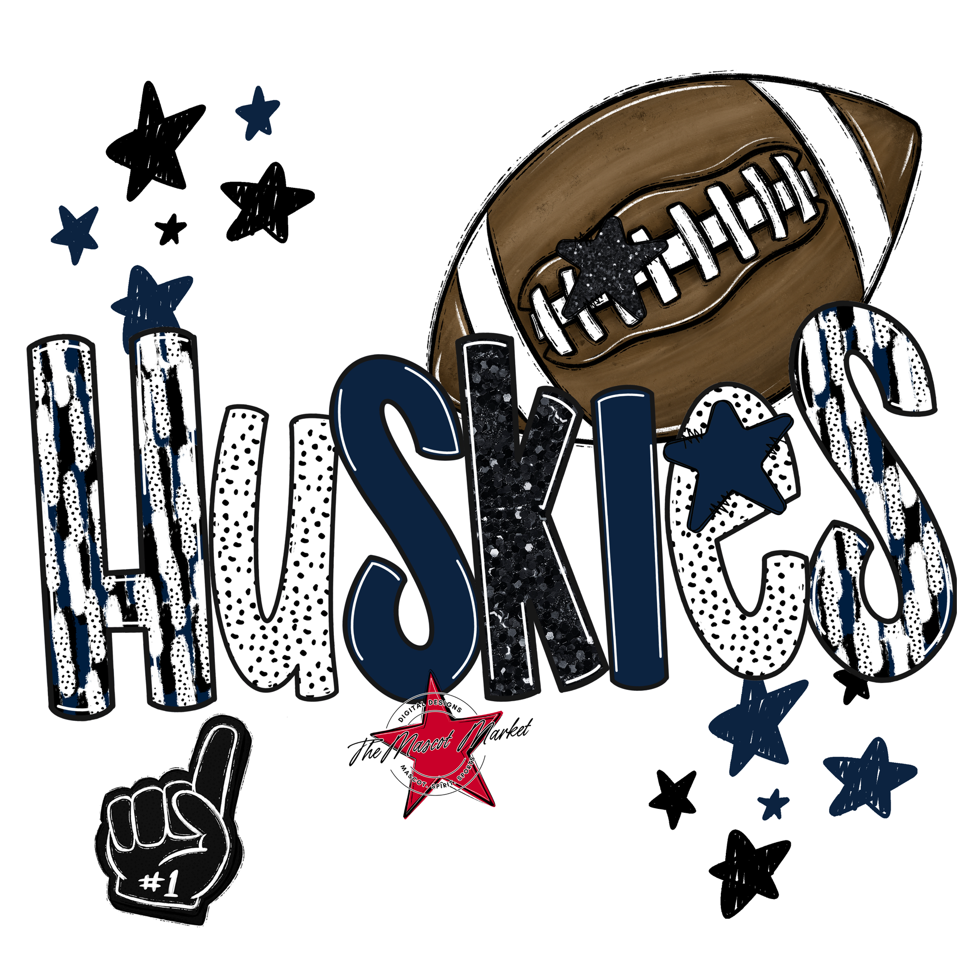 Huskies Football Scrape-Navy