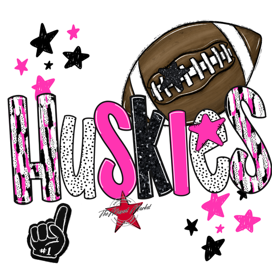 Huskies Football Scrape-Pink