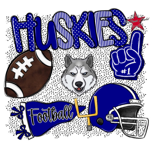 Huskies Football Spirit-Blue