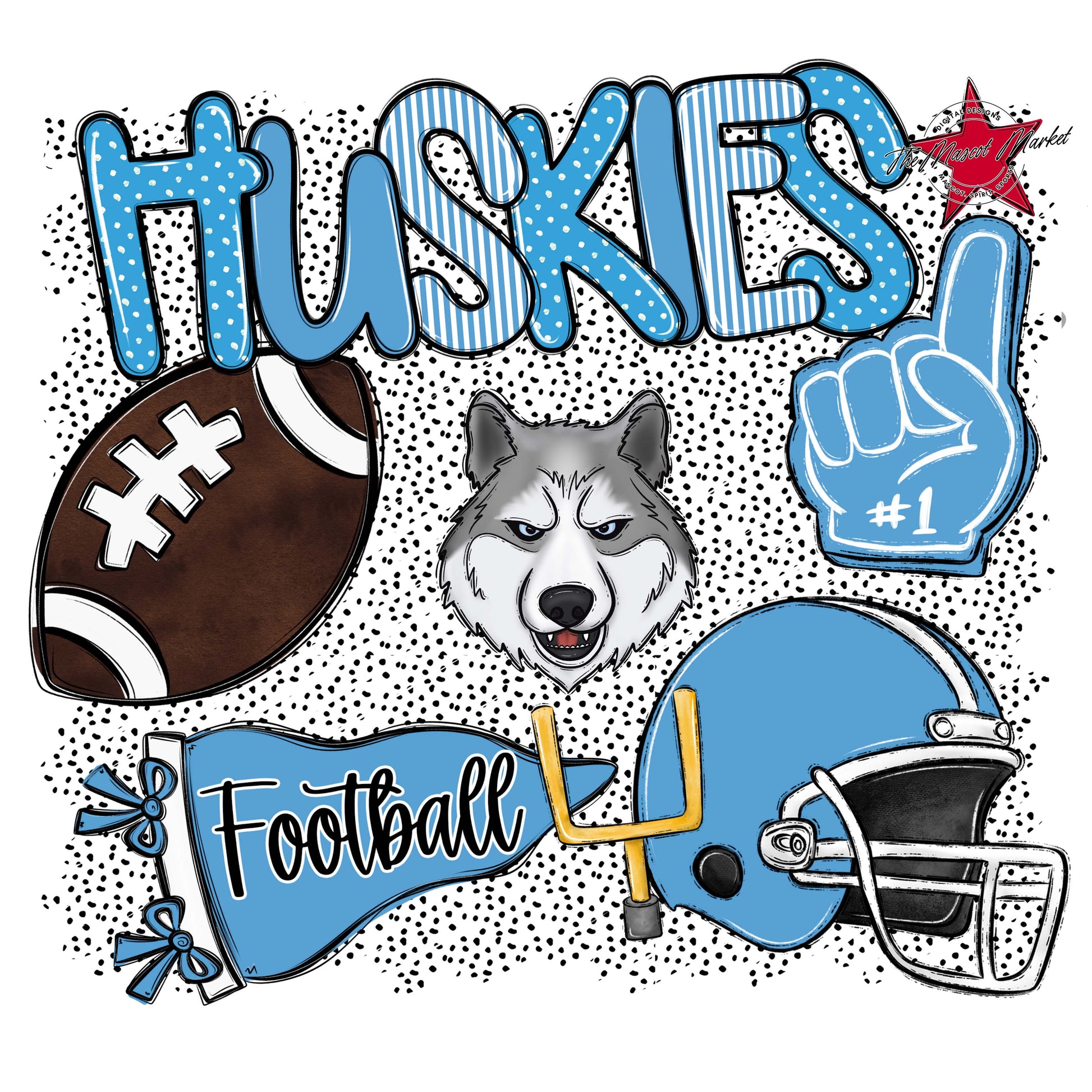 Huskies Football Spirit-Carolina Blue