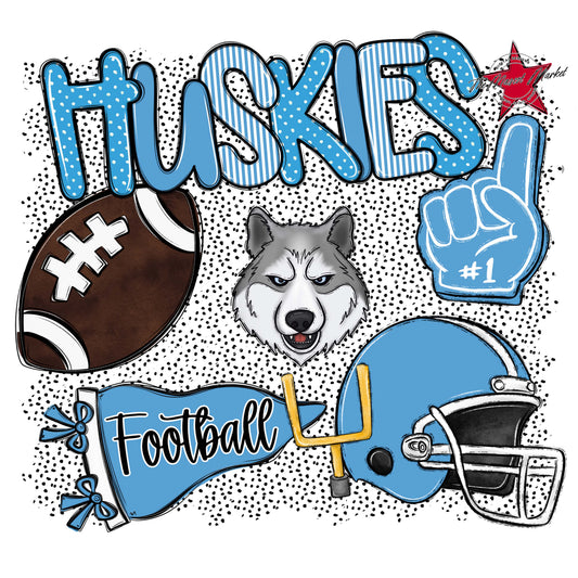 Huskies Football Spirit-Carolina Blue