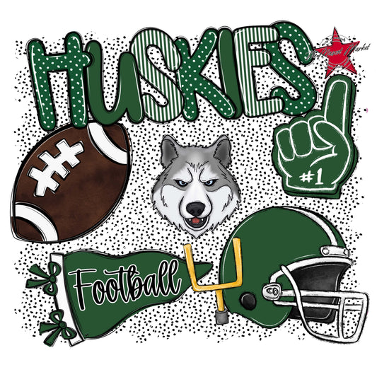 Huskies Football Spirit-Green