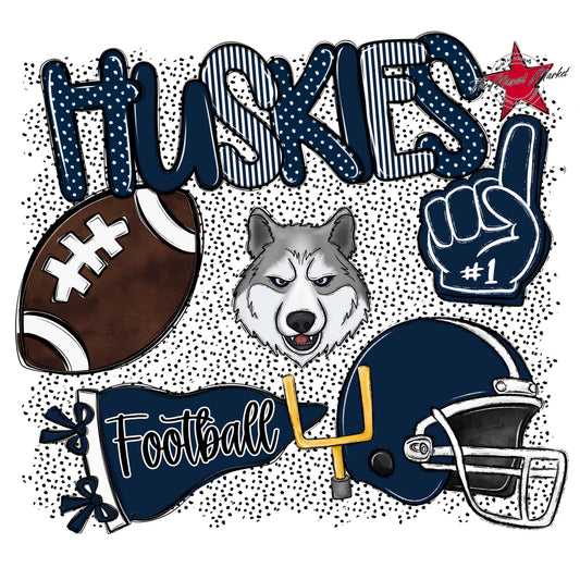 Huskies Football Spirit-Navy