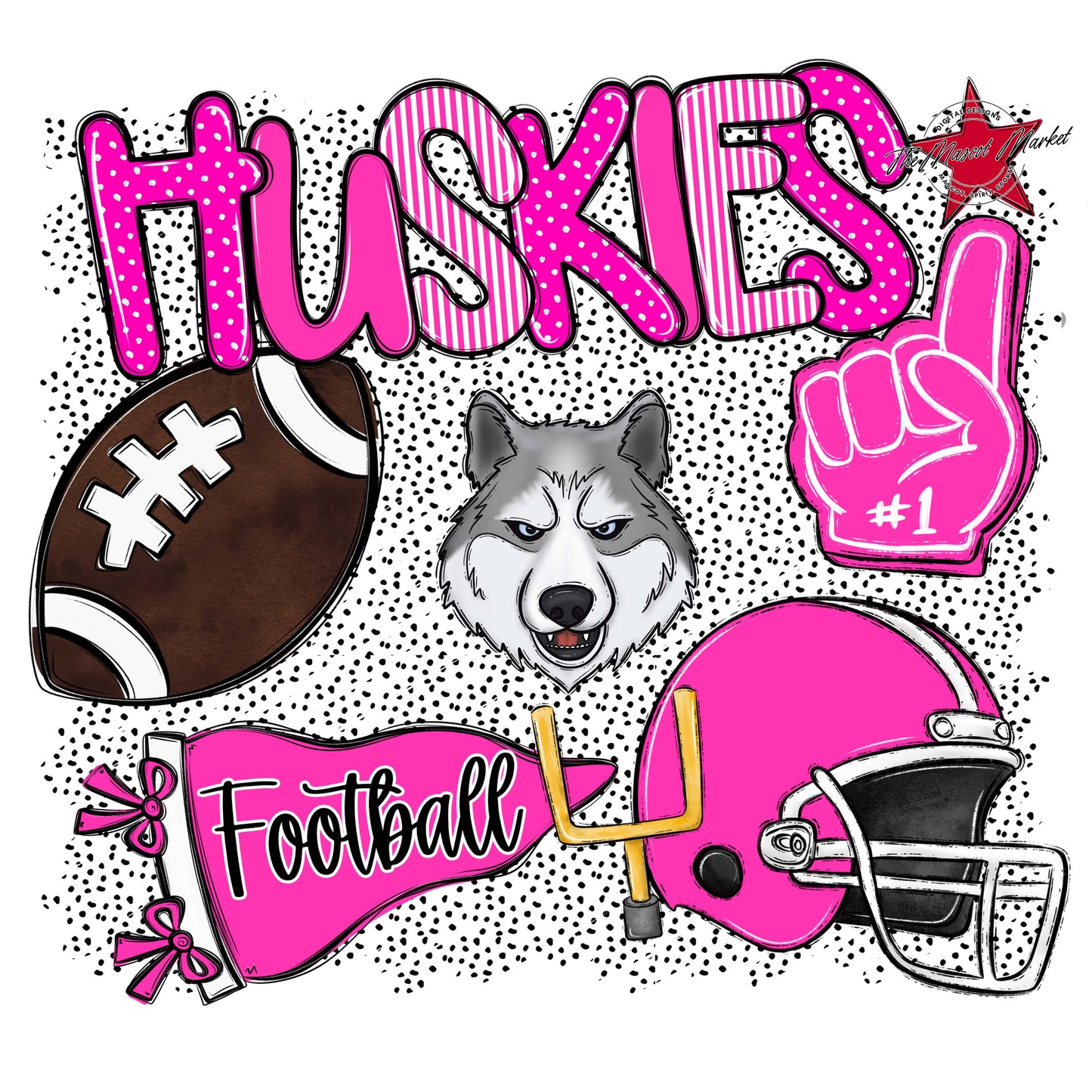 Huskies Football Spirit-Pink