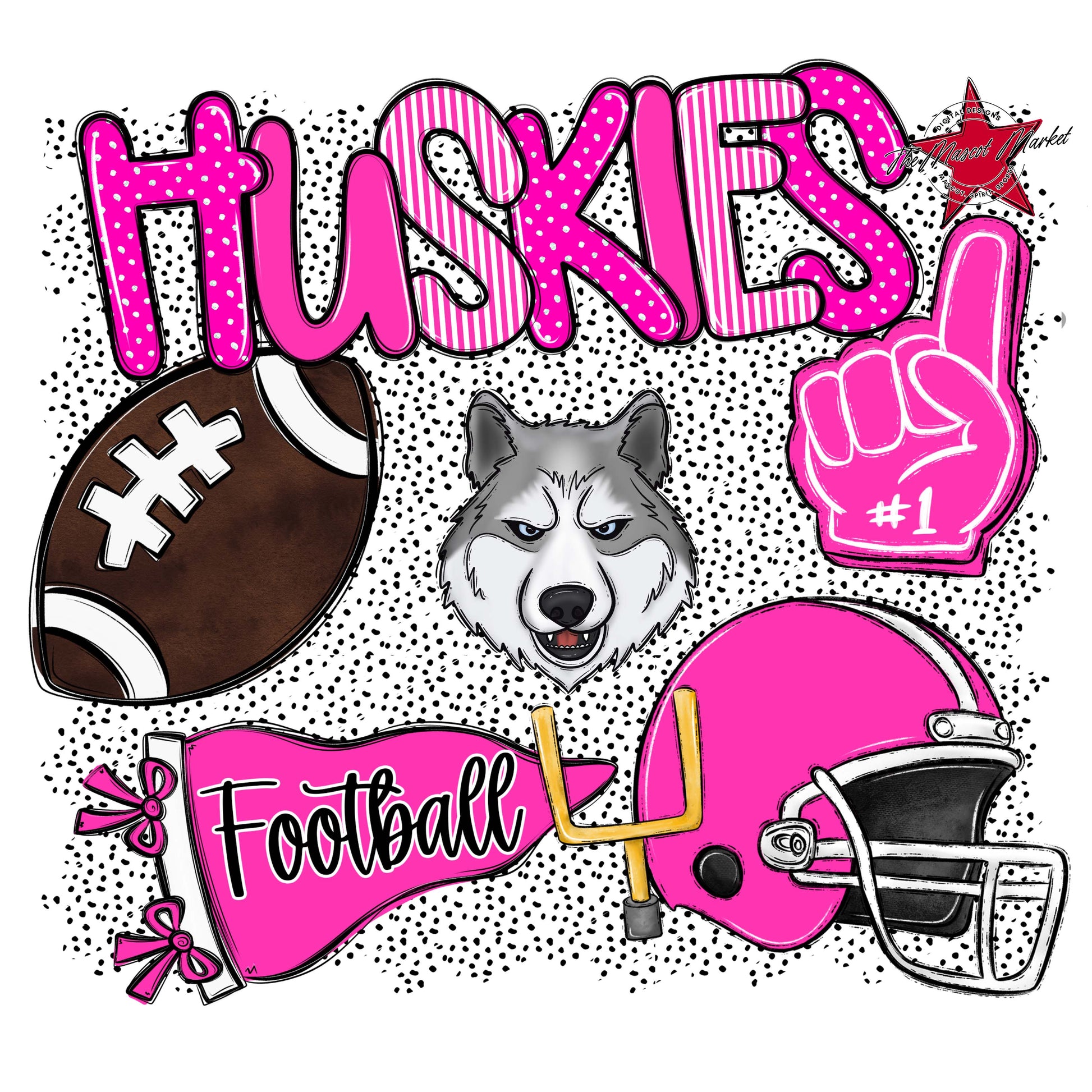 Huskies Football Spirit-Pink
