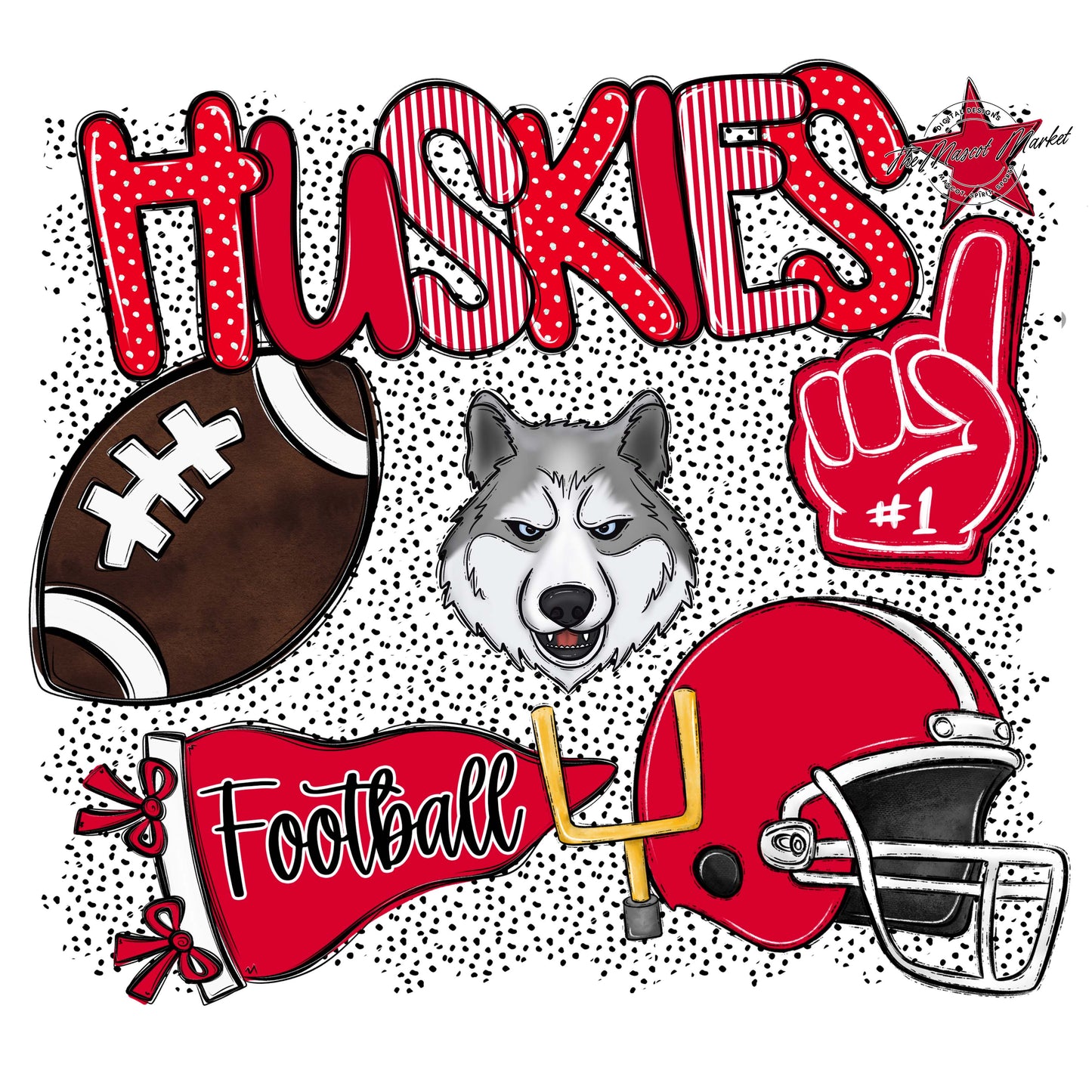 Huskies Football Spirit-Red