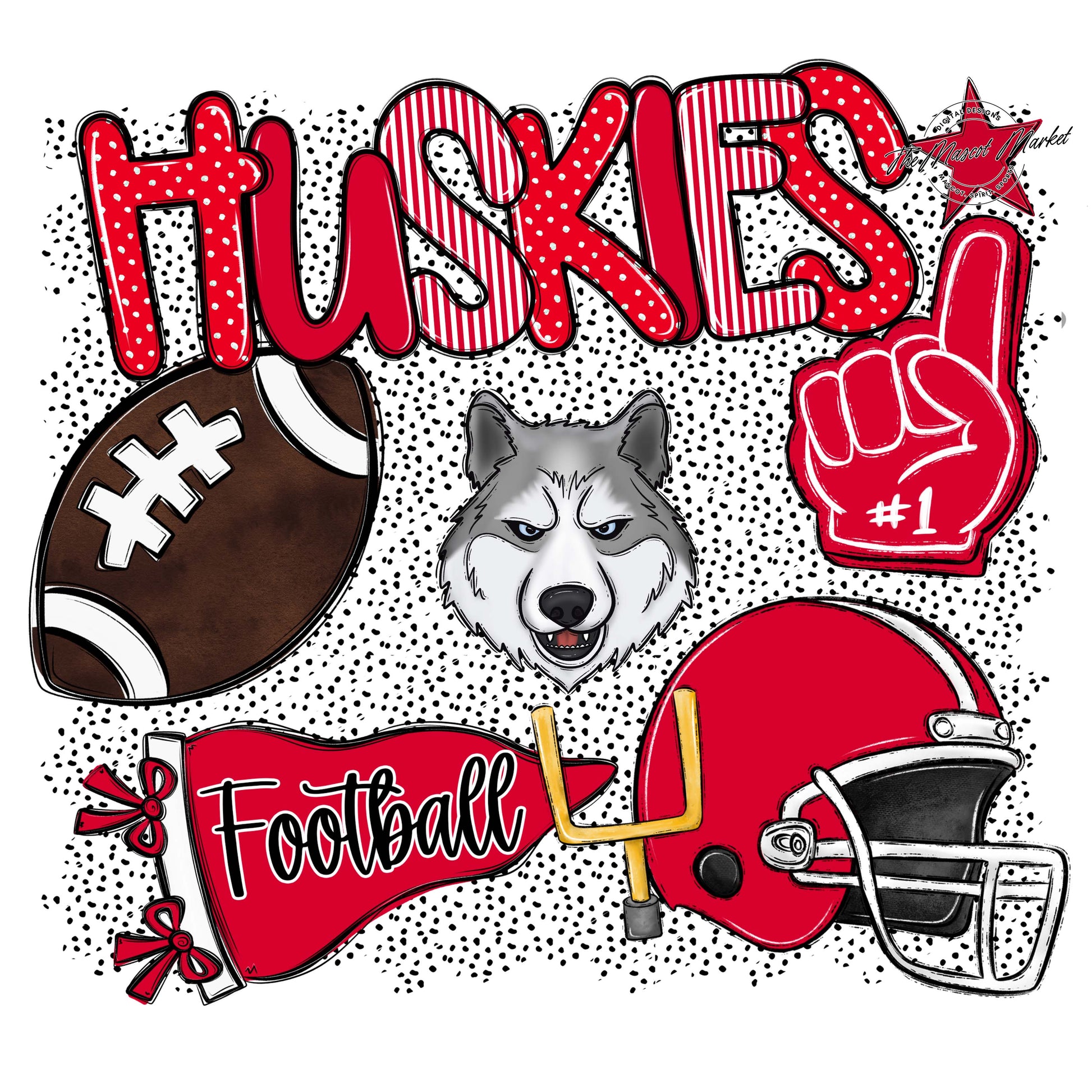 Huskies Football Spirit-Red